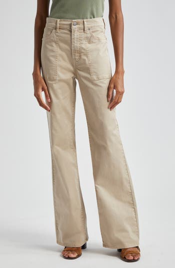 Shop Veronica Beard Crosbie High Waist Wide Leg Jeans In Stone