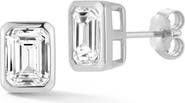 GLAZE JEWELRY Emerald Cut Moissanite Stud Earrings