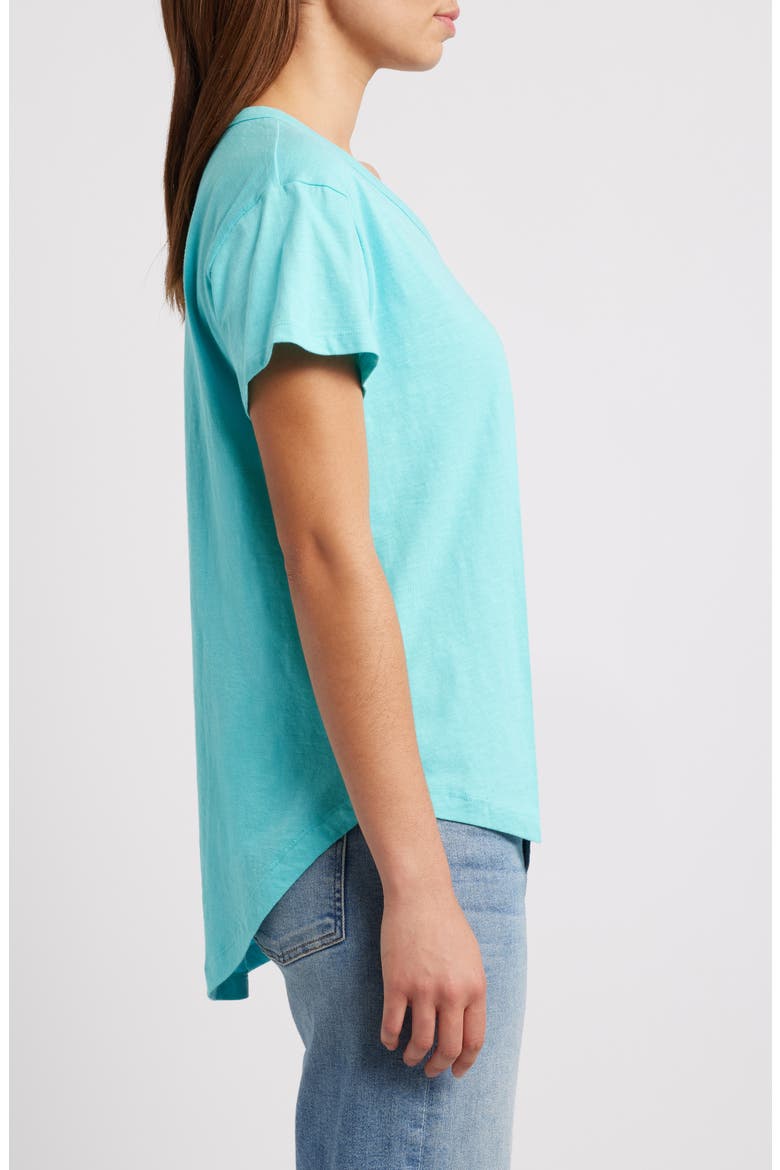 V-Neck High-Low T-Shirt, Alternate, color, BLUE RADIANCE