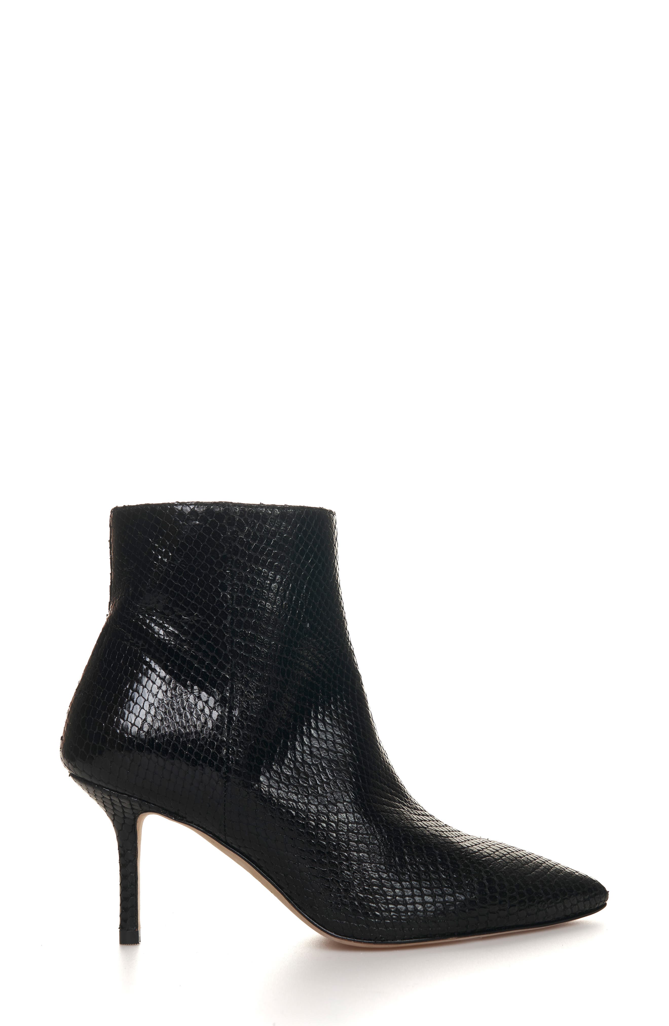Aimee Pointed Toe Bootie, Alternate, color, BLACK EMBOSSED LEATHER