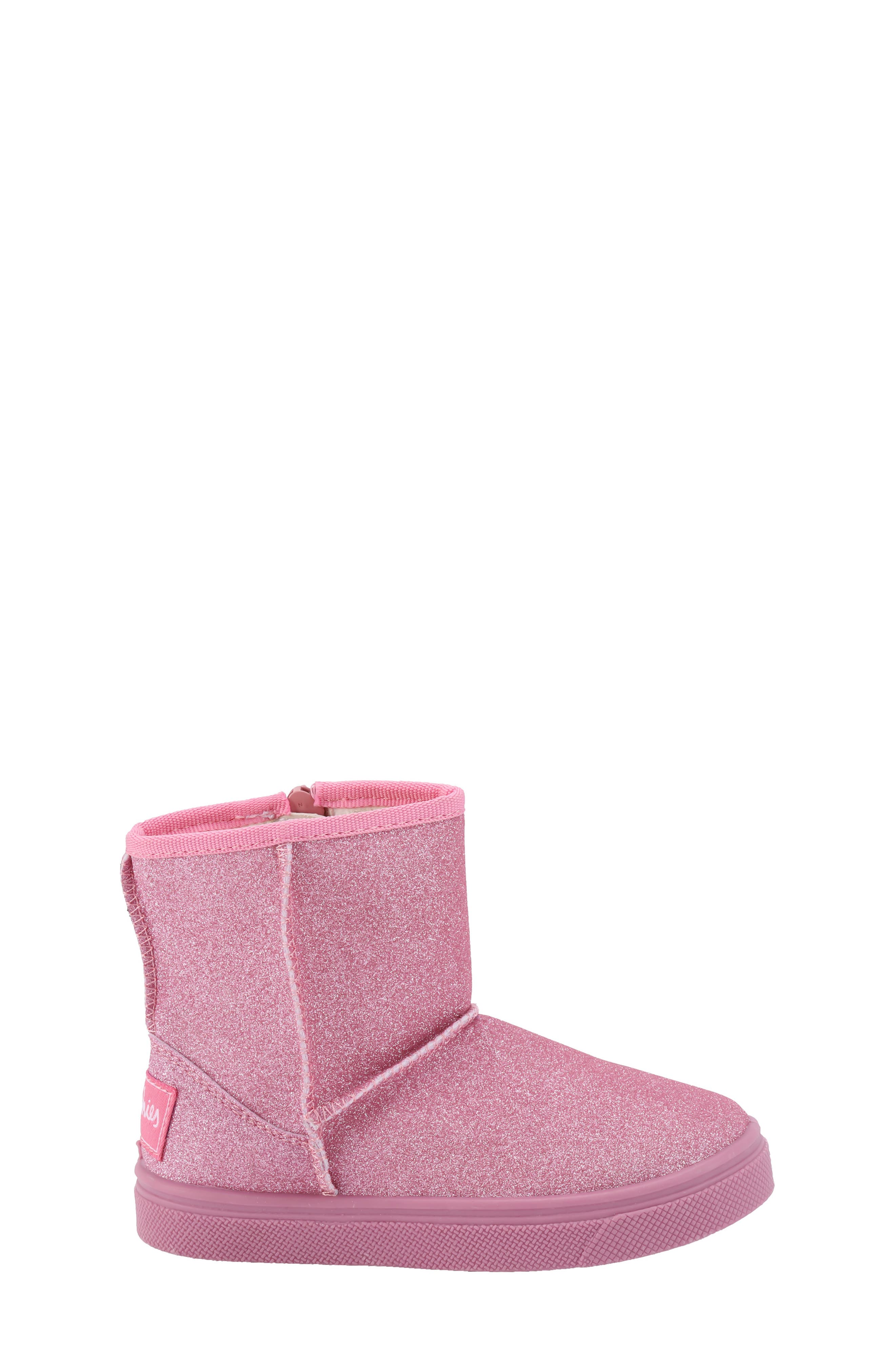OOMPHIES Kids' Frost Glitter Faux Fur Lined Boot, Alternate, color, Pink Glitter