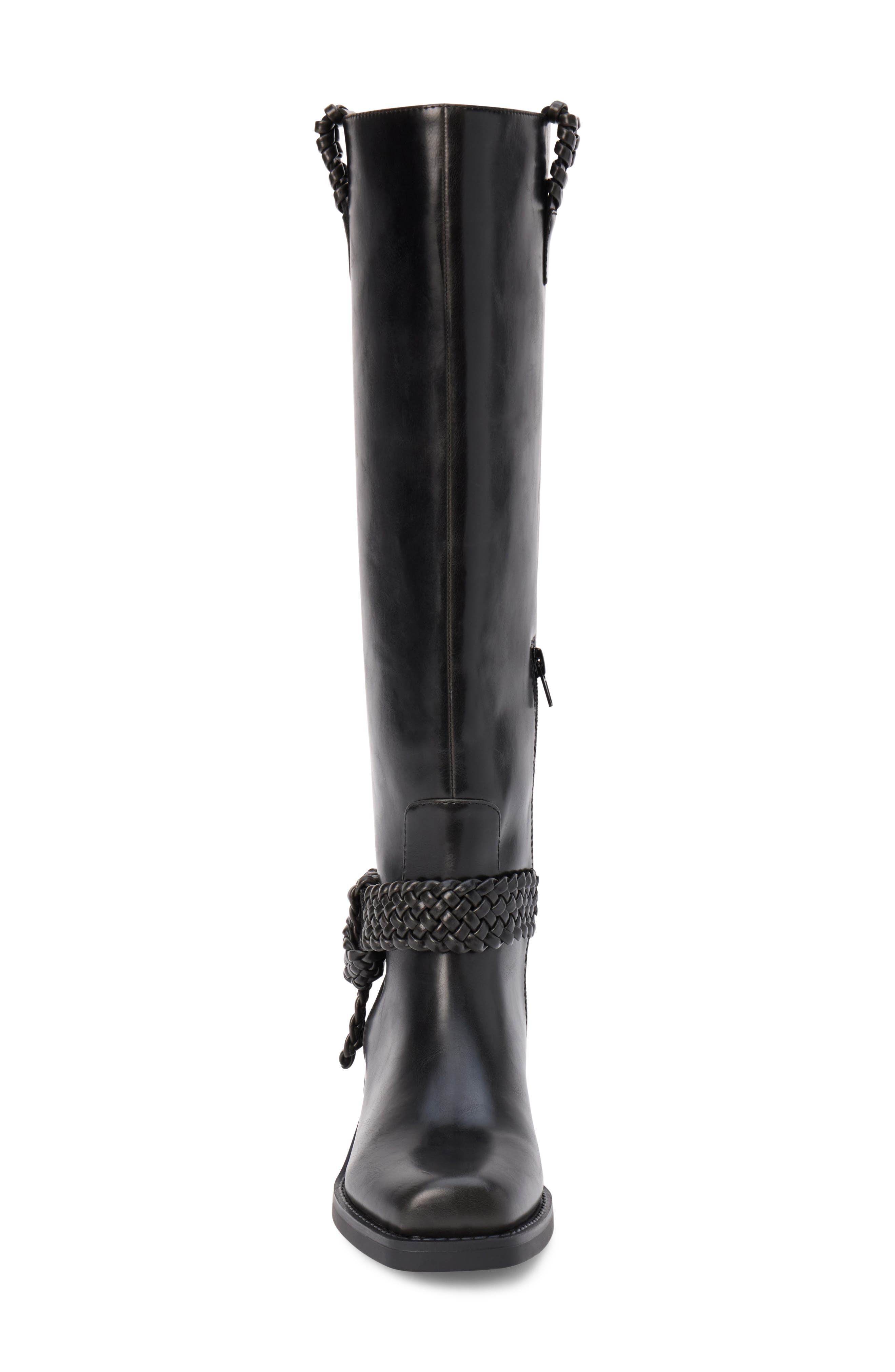 Cheyenne Faux Leather Boot, Alternate, color, BLACK