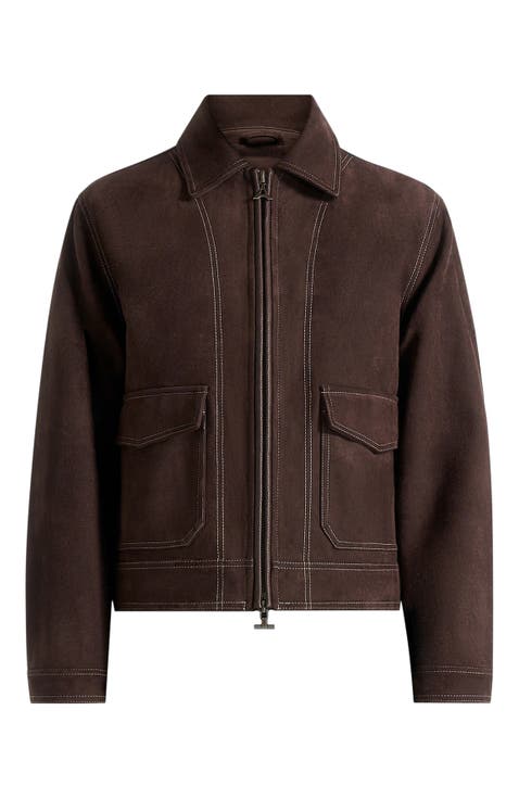 Vince Suede Contrast Stitch Jacket