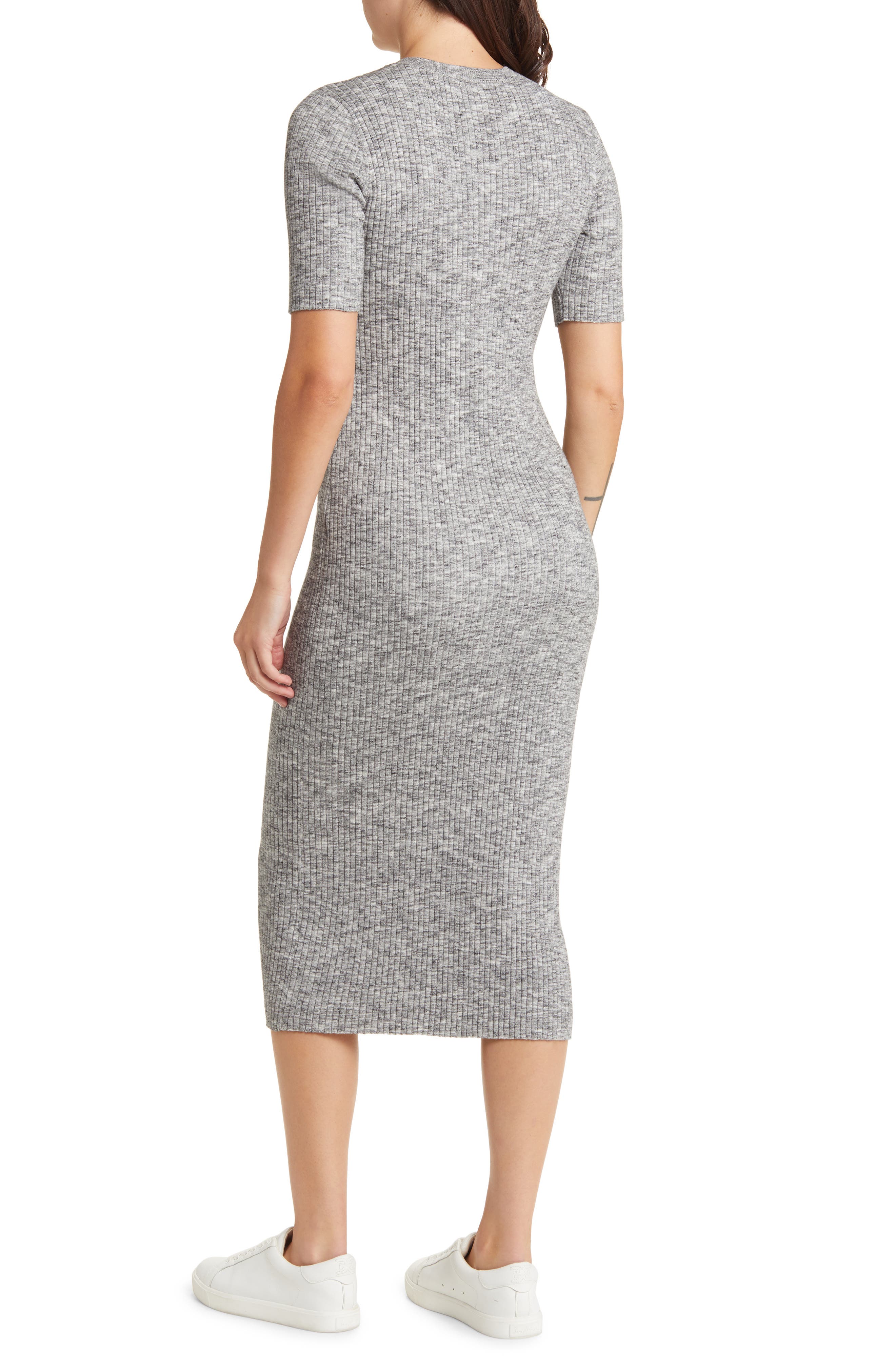 Rib Henley Midi Dress - image 2