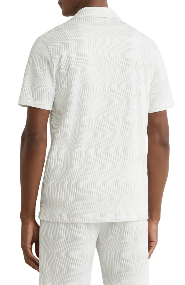 Reiss Aleo Textured Wave Camp Shirt, Main, color, White