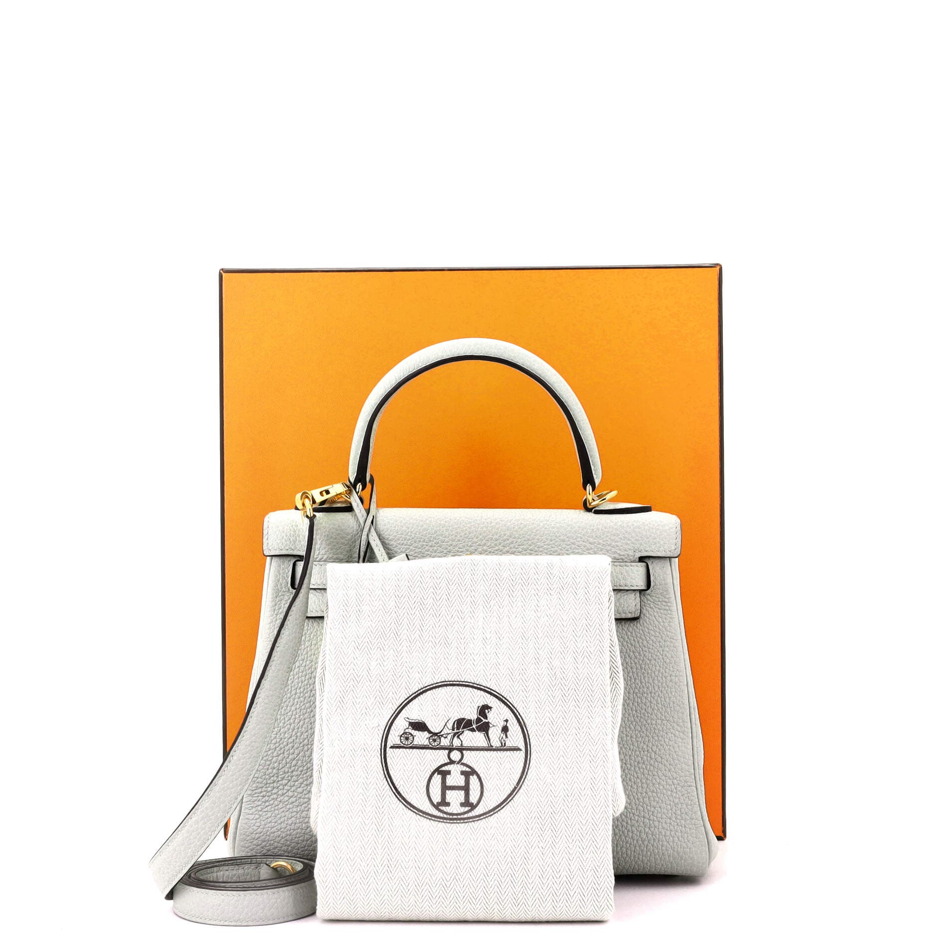 Pre-Owned Hermes Kelly Handbag Grey Togo with Gold Hardware 25, Alternate, color, 
