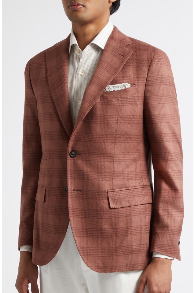 Plaid Cashmere & Silk Sport Coat, Alternate, color, 105 AMBER