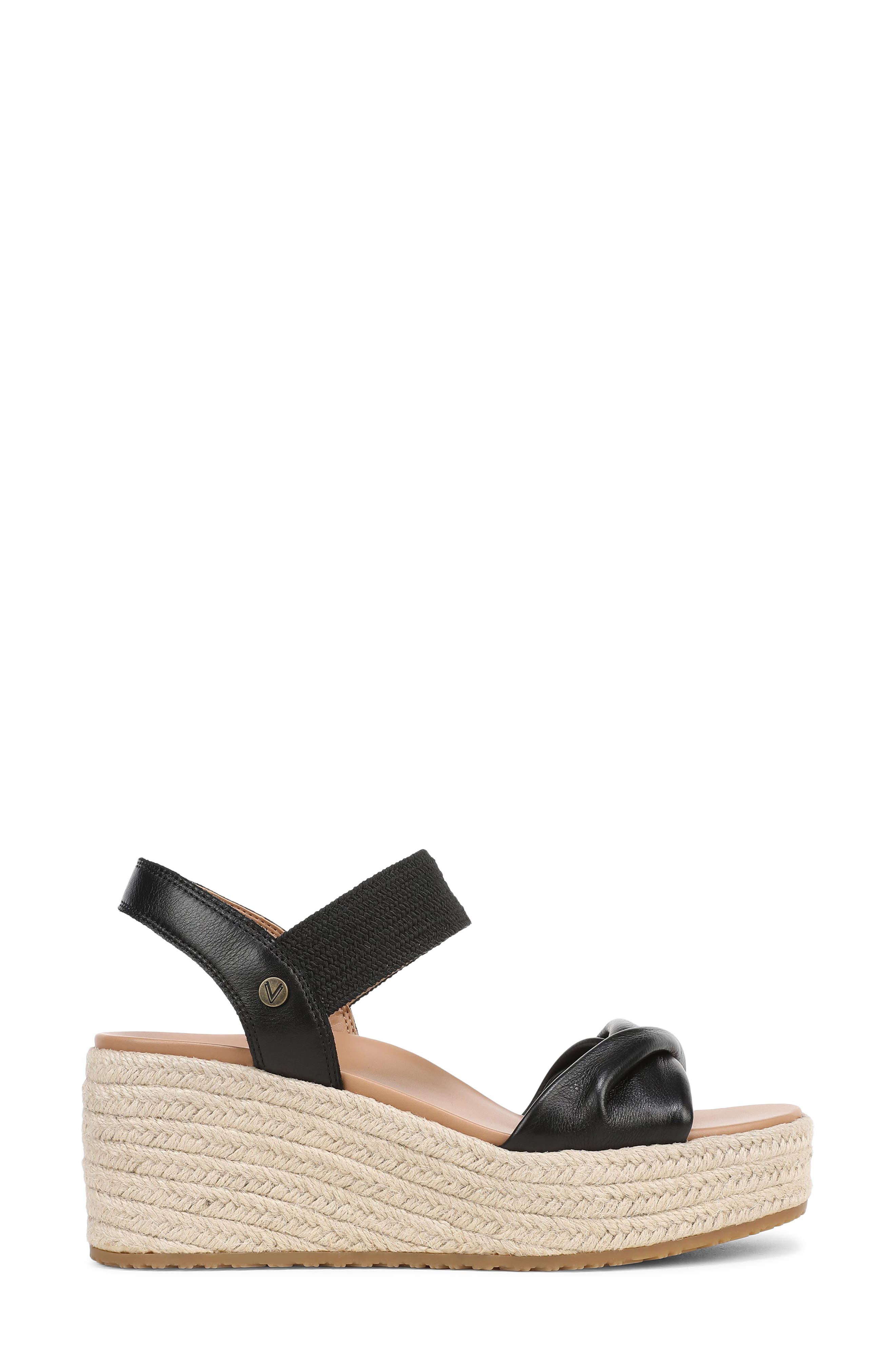 Vionic Darla Espadrille Platform Slide Sandal, Alternate, color, Black