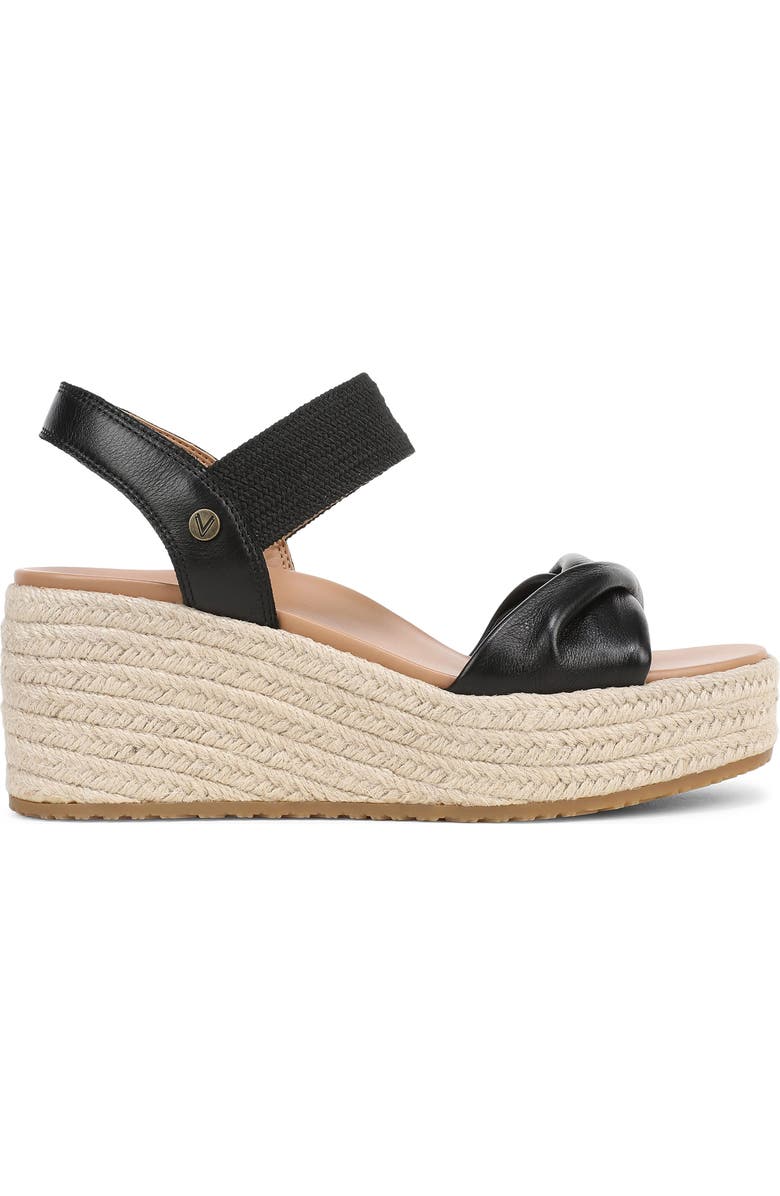 Vionic Darla Espadrille Platform Slide Sandal, Alternate, color, Black