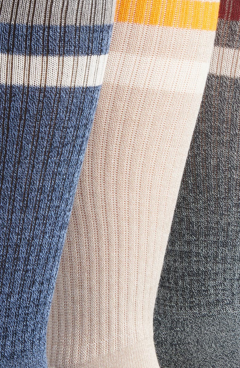 Bombas Assorted 3-Pack Vintage Stripe Cotton Blend Crew Socks, Alternate, color,