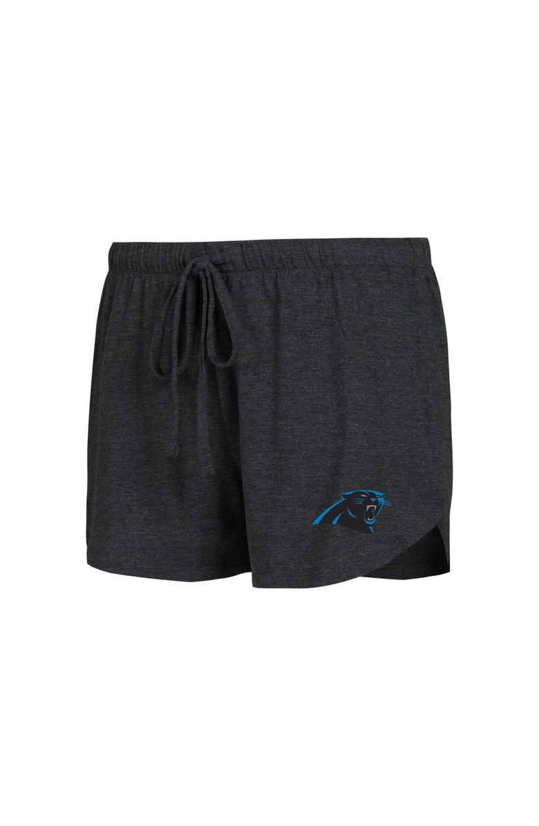 CONCEPTS SPORT Women's Concepts Sport Black/Charcoal Carolina Panthers Raglan Long Sleeve T-Shirt & Shorts Lounge Set, Alternate, color, Black