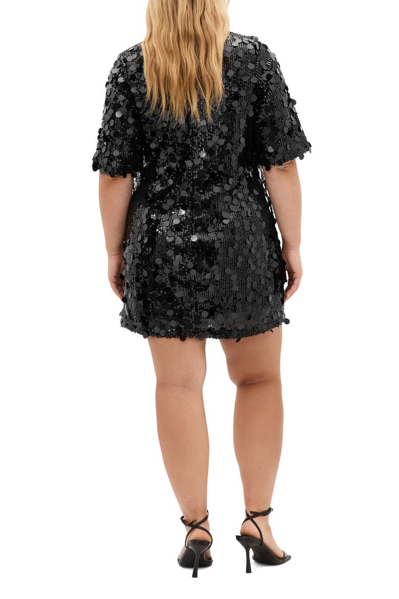 Adorn Sequin Minidress, Alternate, color, BLACK