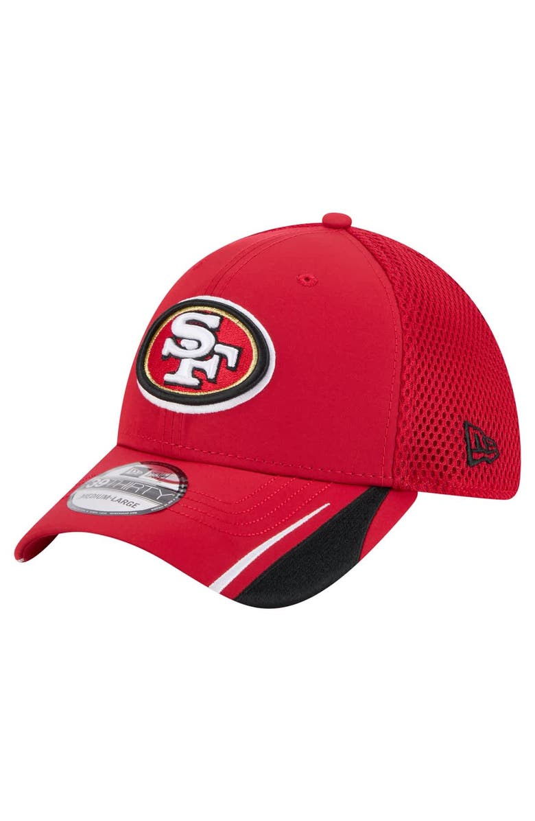 New Era Men's New Era Scarlet San Francisco 49ers Game Day Linear 39THIRTY Flex Hat, Alternate, color, Scarlet