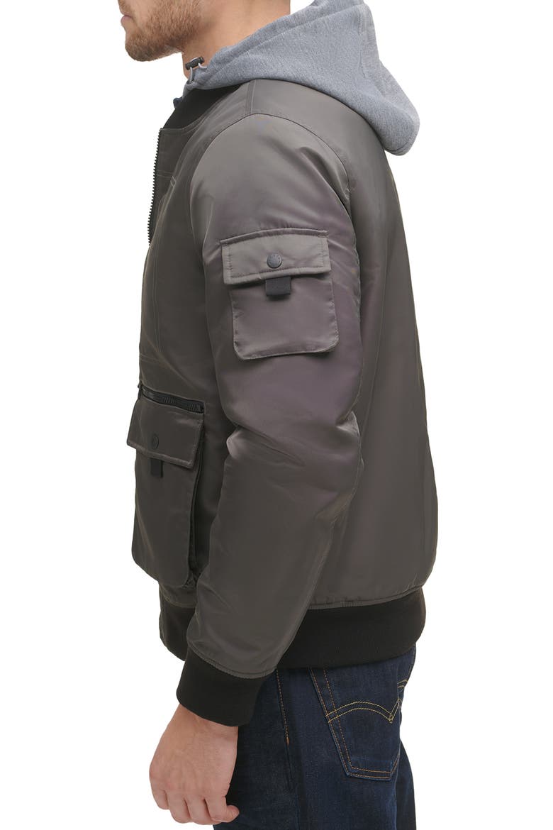 Levi's® Flight Hooded Bomber Jacket, Alternate, color, ARMY GREEN