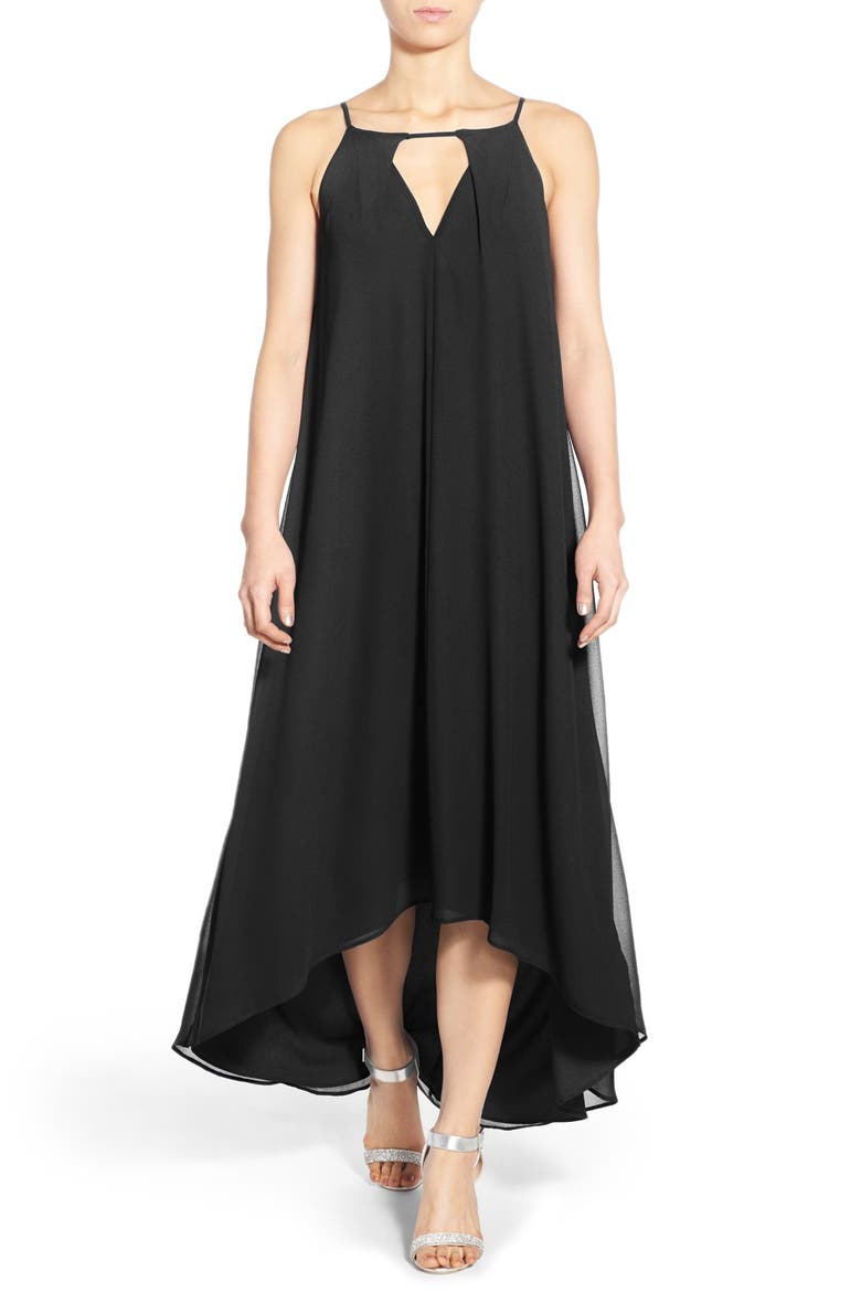 Keyhole Maxi Dress, Main, color, BLACK