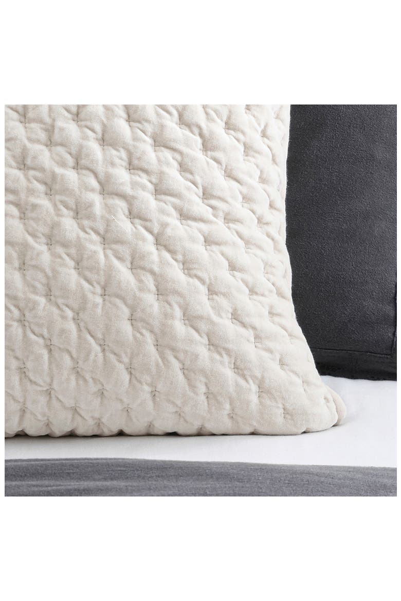 Velvet Quilt Euro Pillow Sham, Alternate, color, CREAM