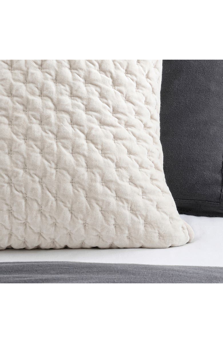 DKNY Pure Velvet Quilt Euro Pillow Sham, Alternate, color, Cream