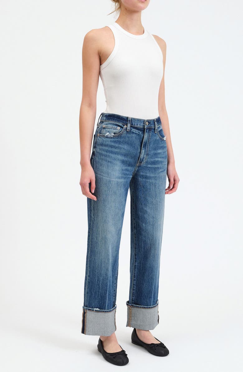 DAZE Eastside High Waist Cuffed Wide Leg Jeans, Alternate, color, Rush Hour