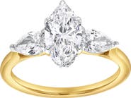 LuvMyJewelry Fallon 2CT Marquise & Pear Three Stone Lab Diamond Ring 14K Gold