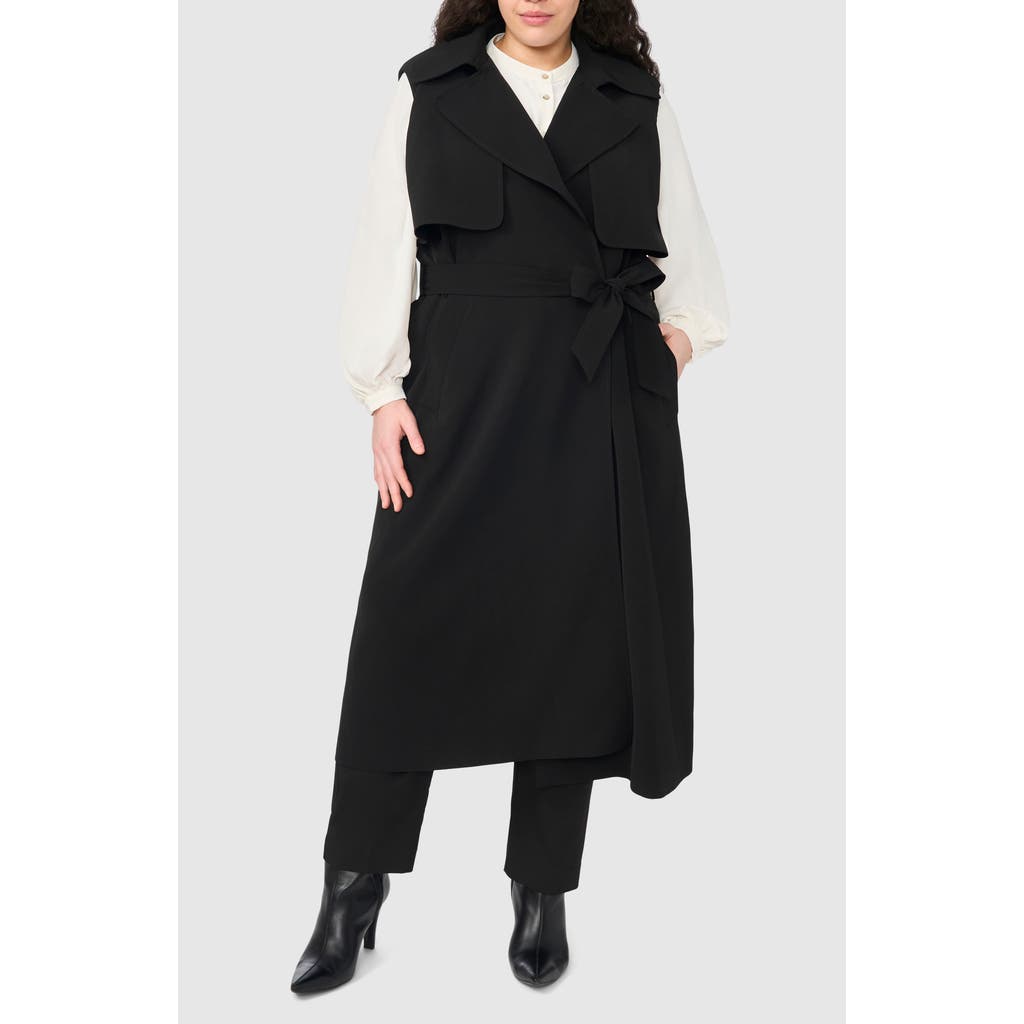 Halogenr Halogen(r) Belted Trench Vest In Rich Black