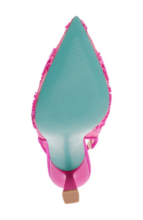 Shop Betsey Johnson Nikki Pointed Toe Slingback Pump In Fuscia