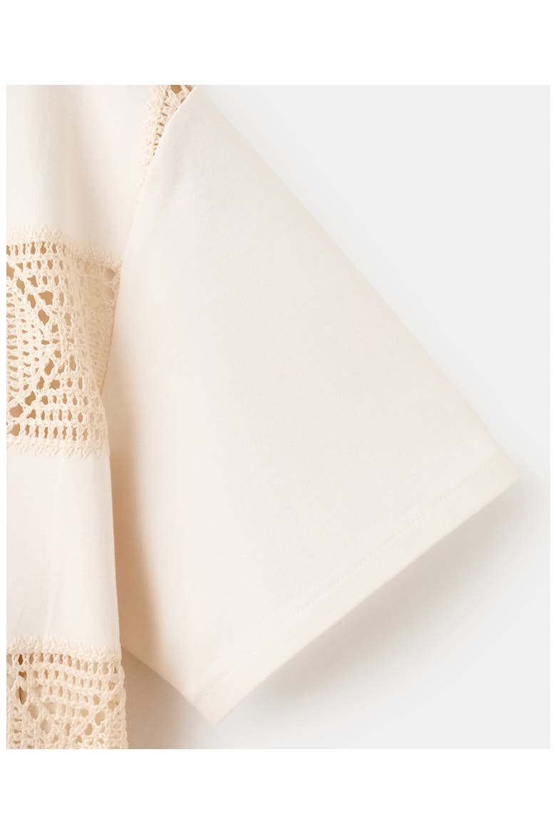 Lace Inset T-Shirt, Alternate, color, OFF WHITE