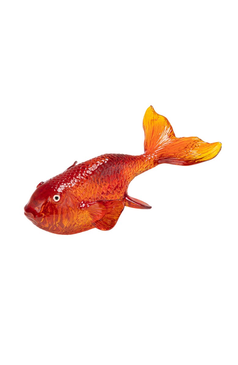 Storied Home Goldfish Figurine, Main, color, Gold