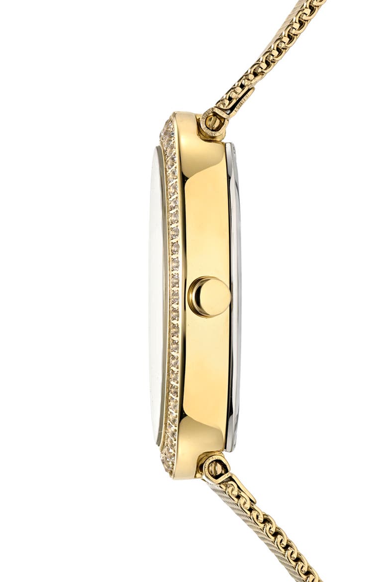 Women's Eloise Oval Guilloche Dial Topaz Stainless Steel Watch, Alternate, color, GOLD/ WHITE