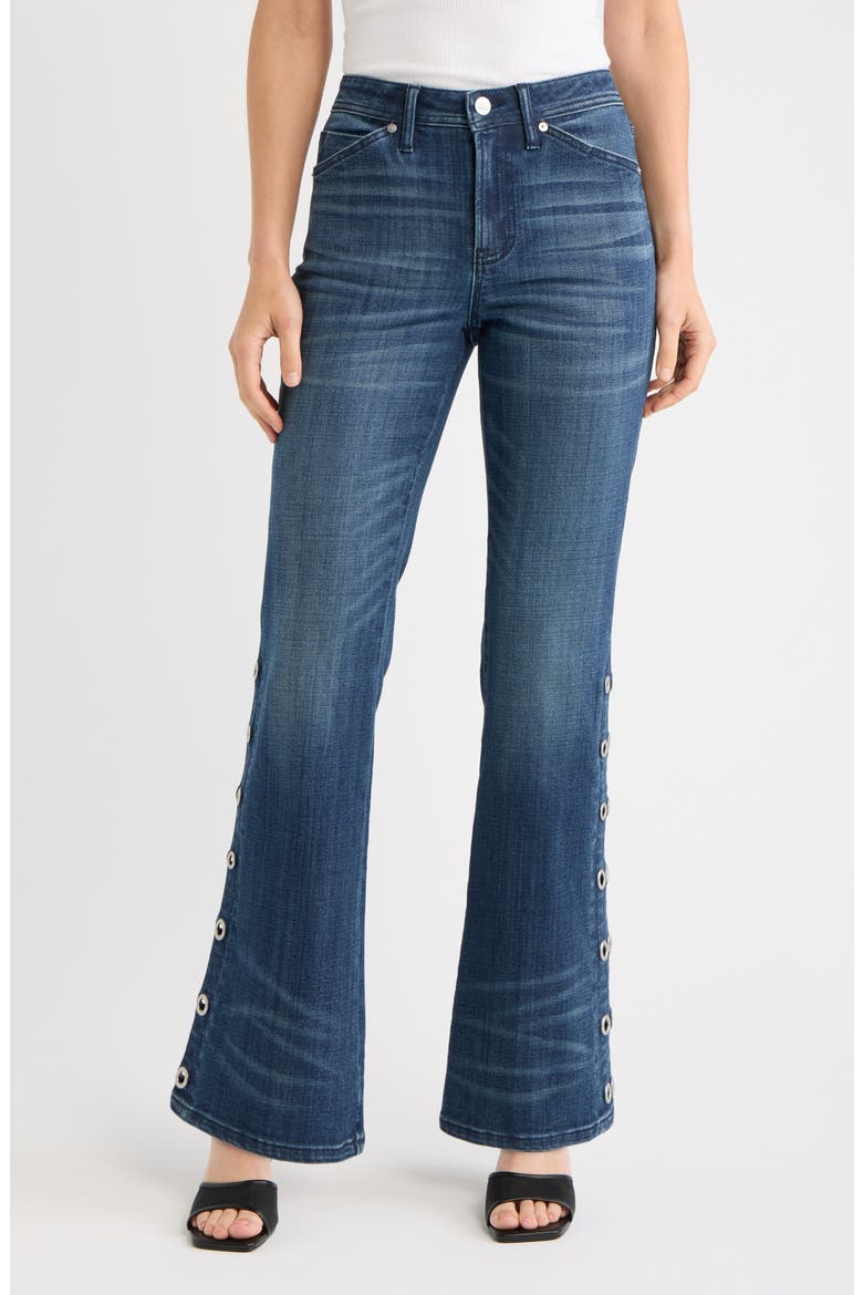 Side Grommet Bootcut Jeans, Main, color, MEDIUM INDIGO