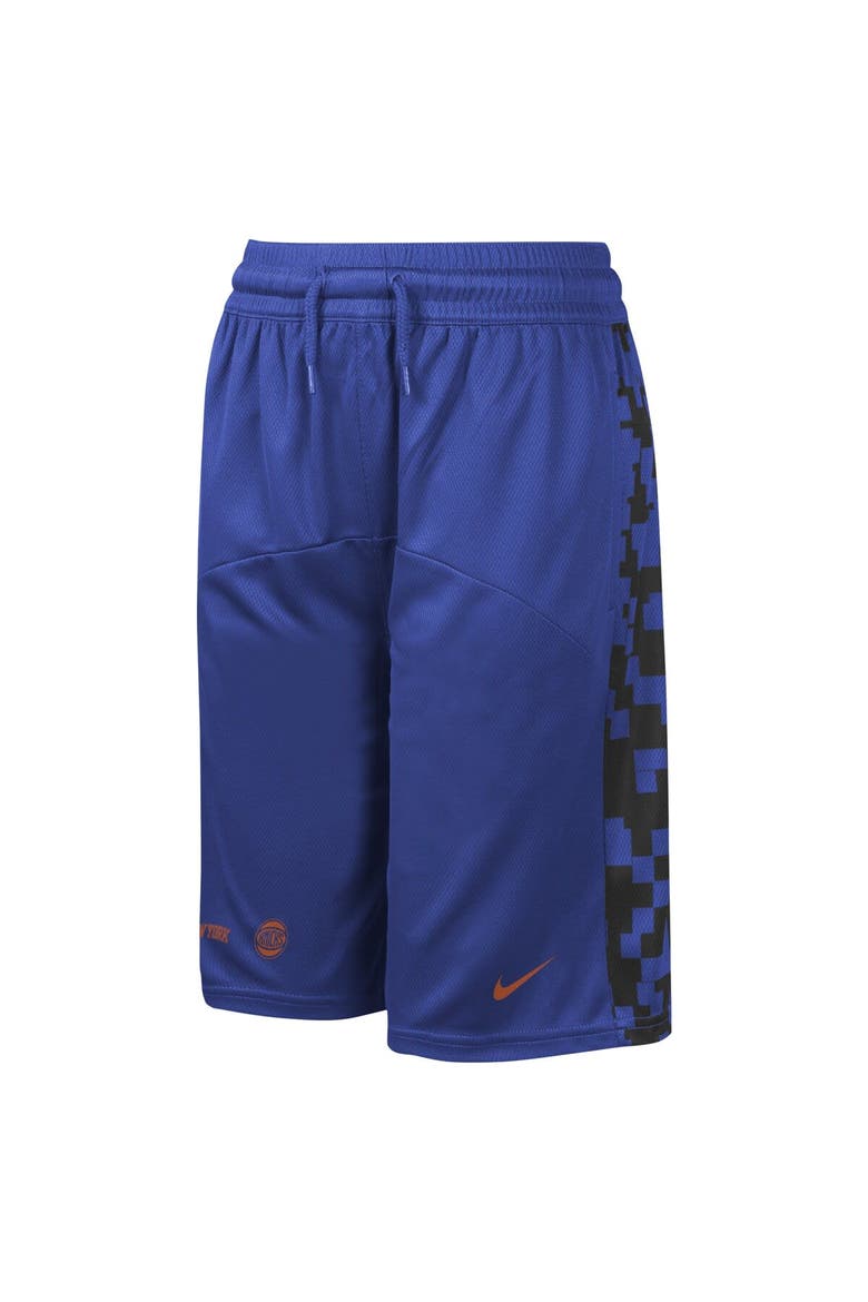 Youth Nike Blue New York Knicks Courtside Starting Five Team Shorts, Alternate, color, Blue