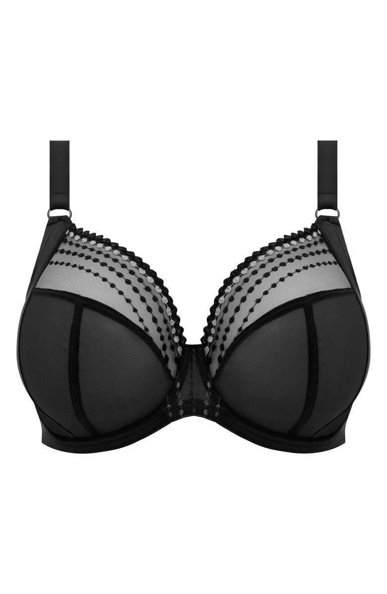 Elomi Matilda Full Figure Underwire Plunge Bra, Alternate, color, Black