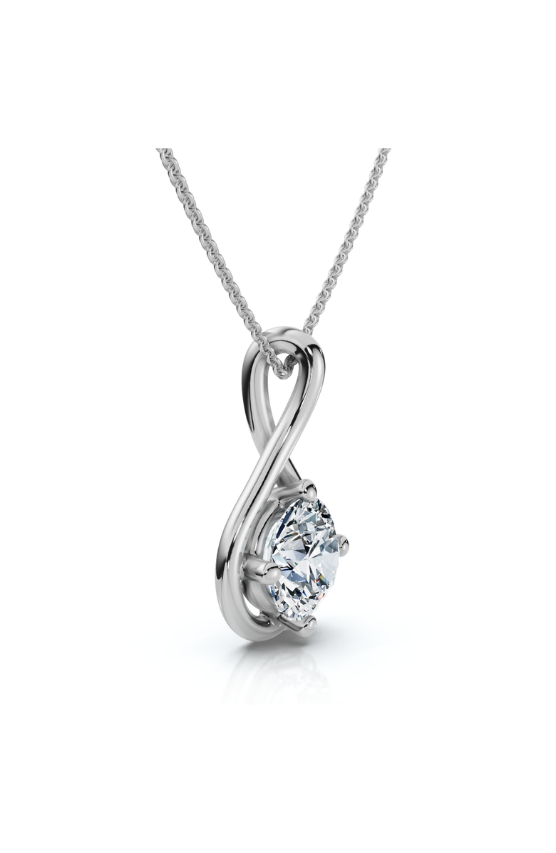 Bliss Diamond 1Ct Diamond Infinity Pendant 14k Gold Necklace 18" Lab Grown EF/VS, Alternate, color, White Gold