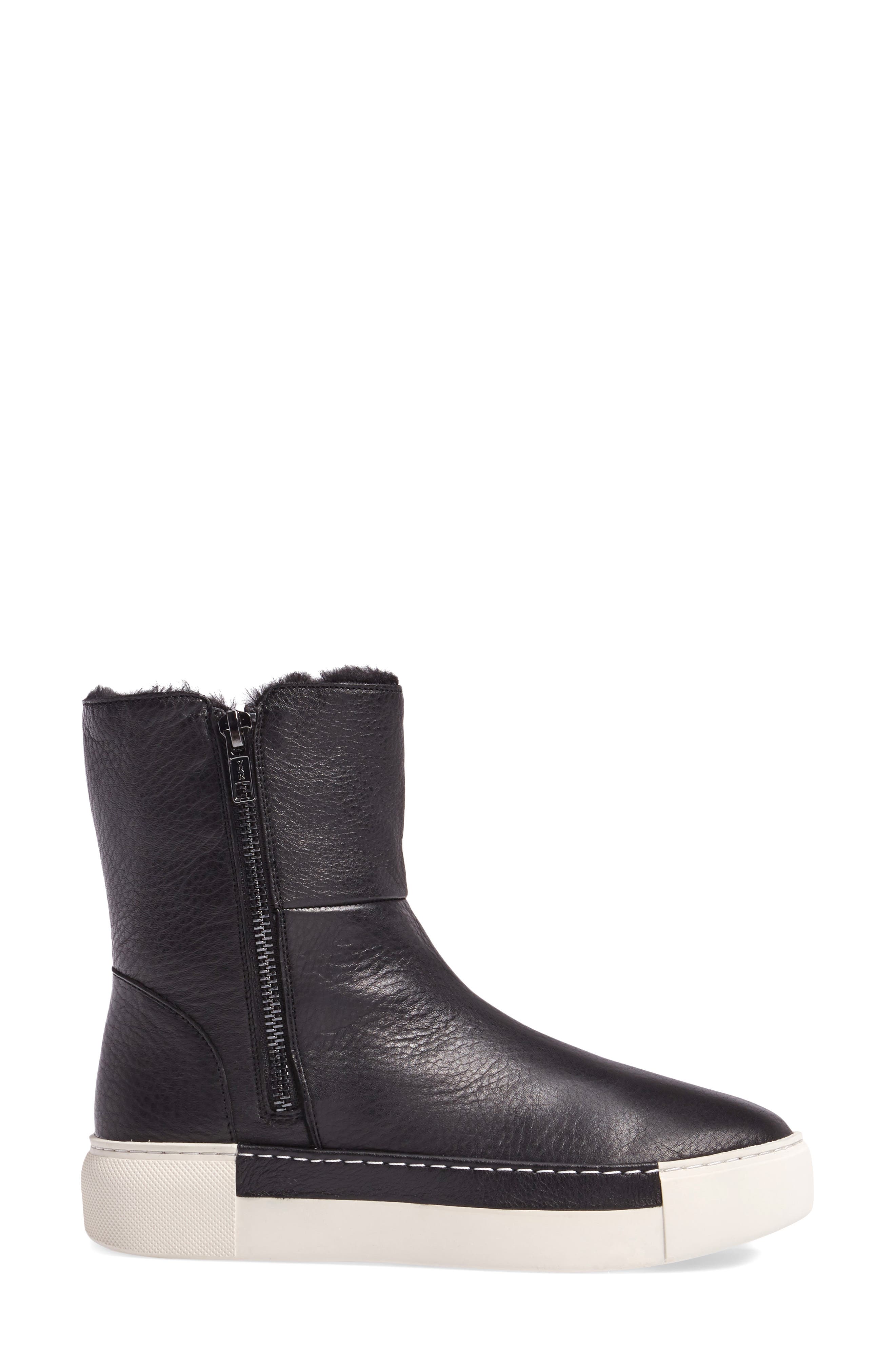 Victory Double Zip Boot, Alternate, color, BLACK LEATHER