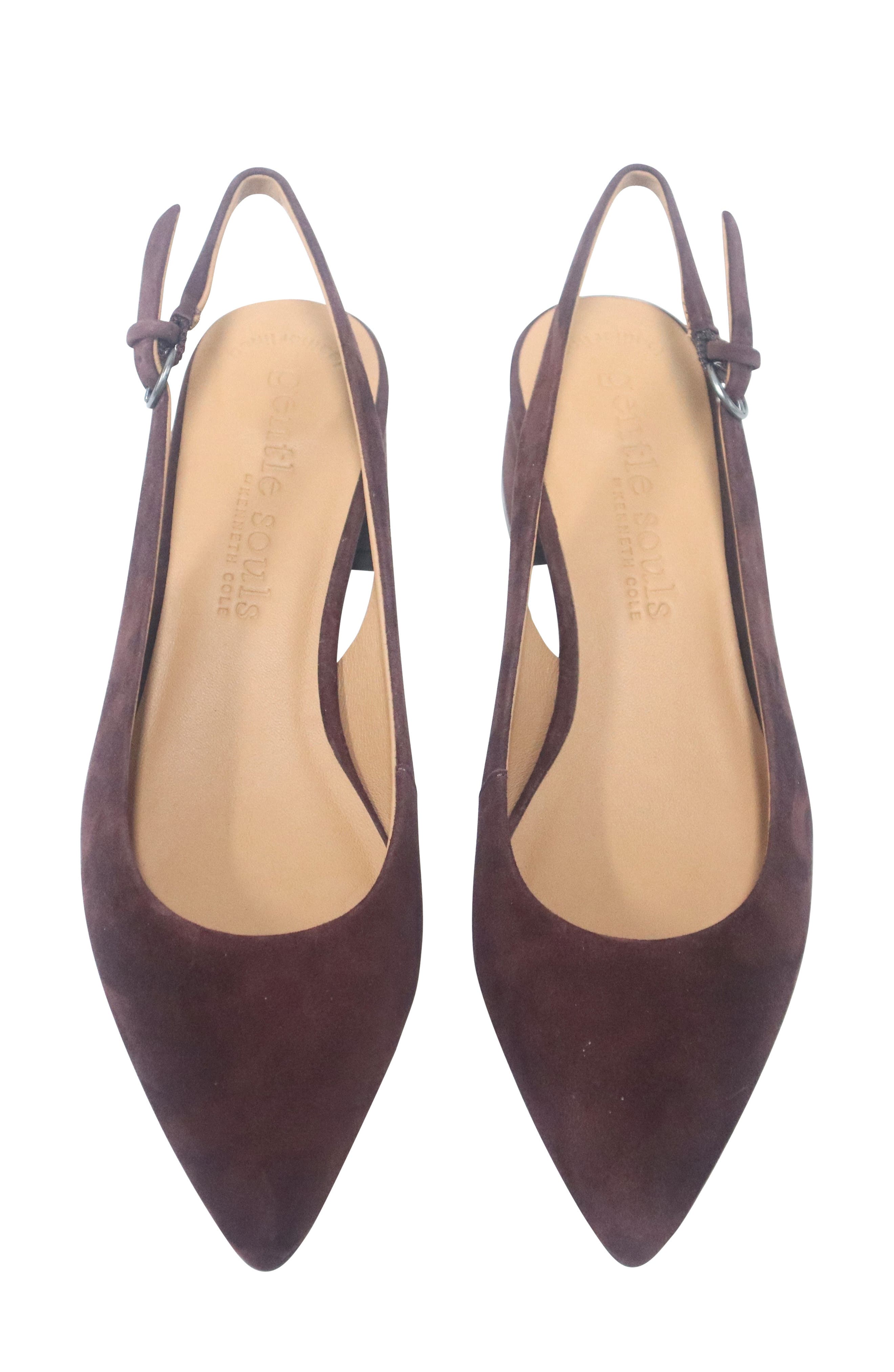 Georgia Slingback Pointed Toe Pump, Alternate, color, BURGUNDY SUEDE