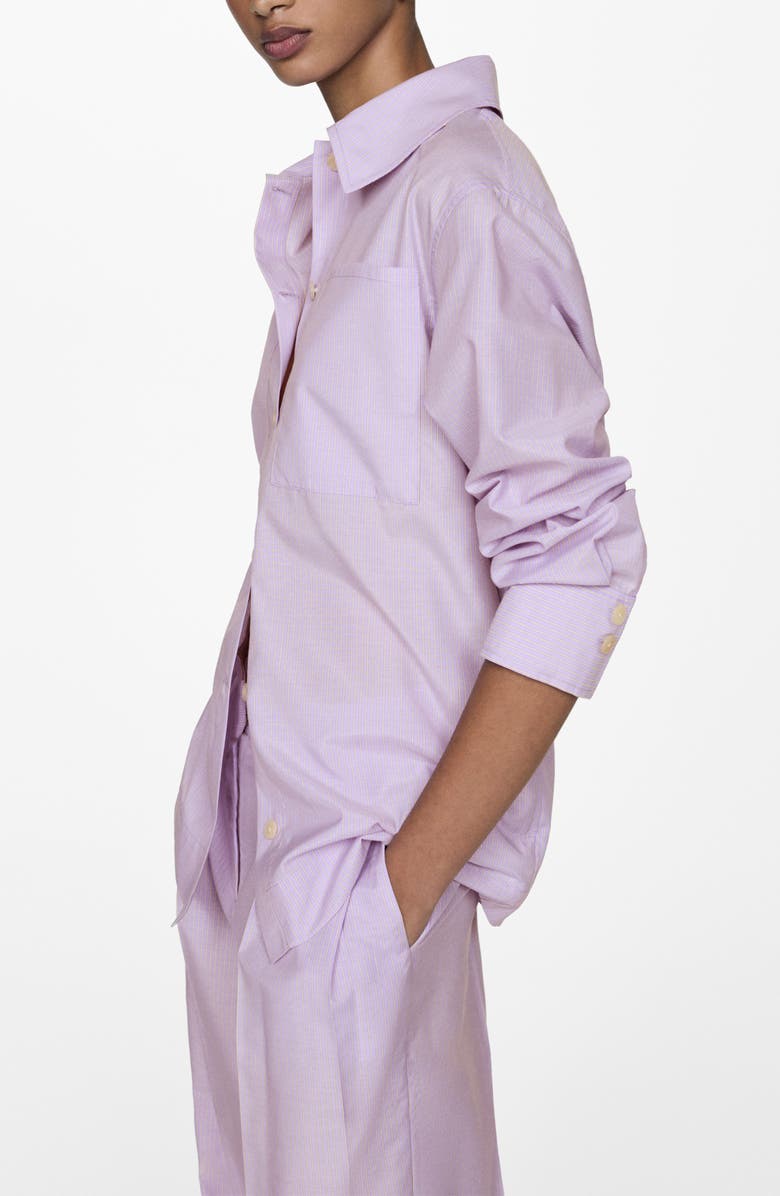 MANGO Stripe Oversize Button-Up Shirt, Alternate, color, 