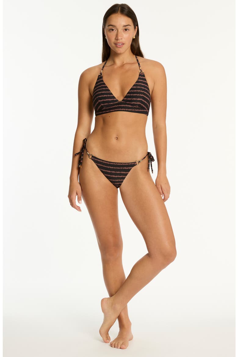 Riptide Longline Halter Bikini Top, Alternate, color, BLACK