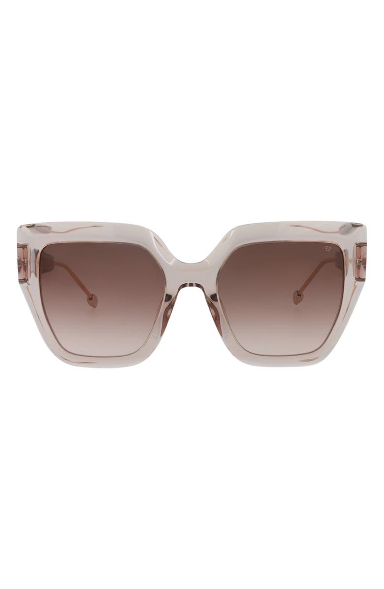 PHILIPP PLEIN 53mm Square Sunglasses, Main, color, Beige Beige Brown