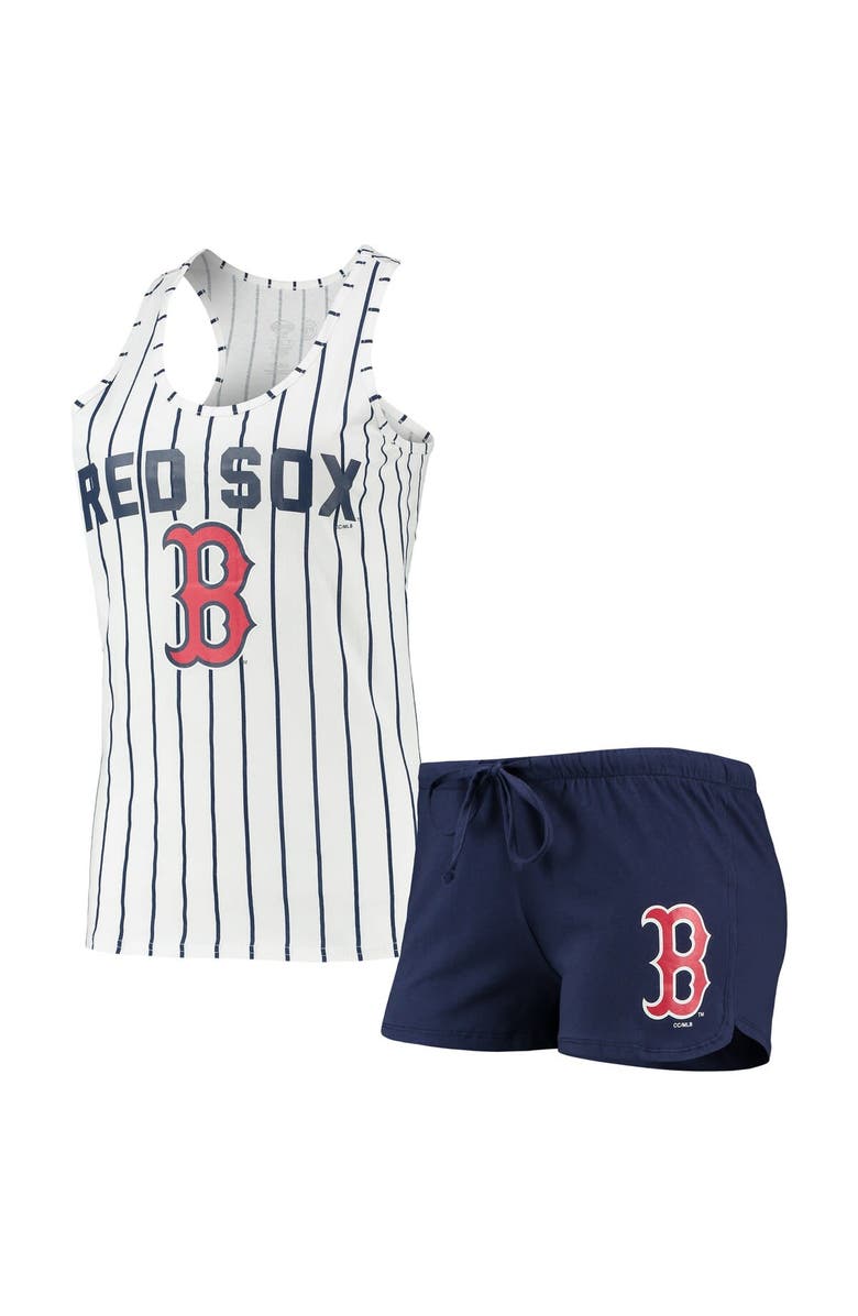 CONCEPTS SPORT Women's Concepts Sport Navy/White Boston Red Sox Vigor Racerback Tank Top & Shorts Sleep Set, Main, color, 