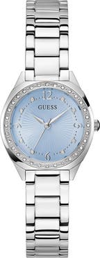 GUESS Crystal Bezel & Markers Bracelet Watch, 30mm