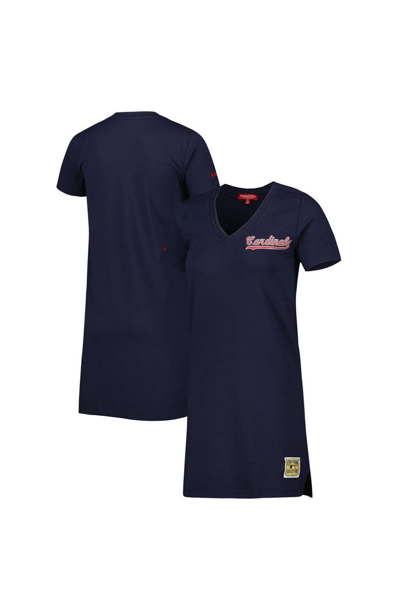 Mitchell & Ness Women's Mitchell & Ness Navy St. Louis Cardinals Cooperstown Collection V-Neck Dress, Main, color, Navy