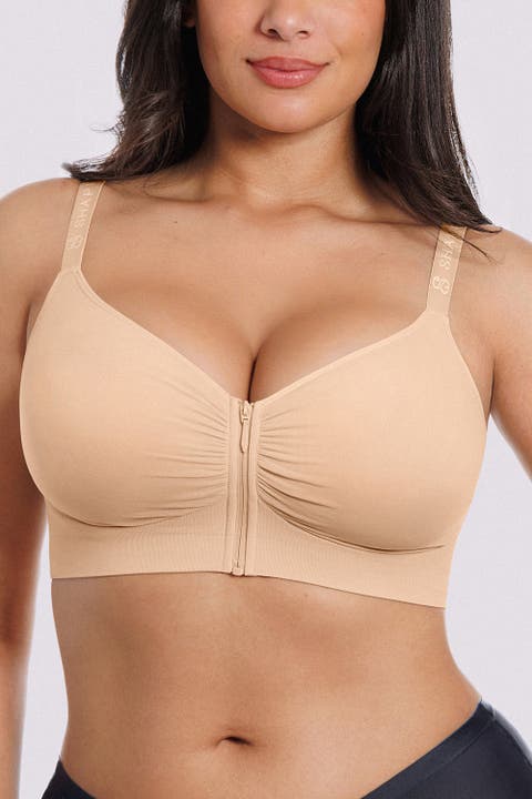 Bare Essentials Skin Flow Front-Zipper Wireless Bra