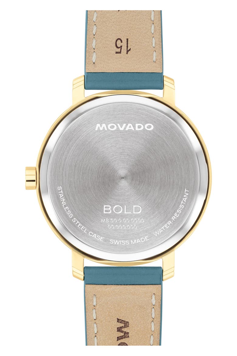 Bold Evolution 2.0 Leather Strap Watch, 20mm, Alternate, color, BLUE