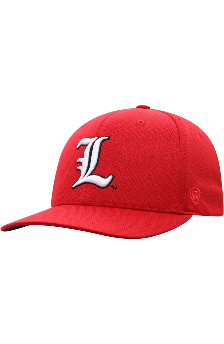 TOP OF THE WORLD Men's Top of the World Red Louisville Cardinals Reflex Logo Flex Hat, Main, color, Red