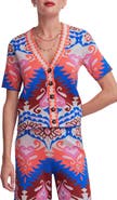 Boden Short Sleeve Jacquard Cardigan