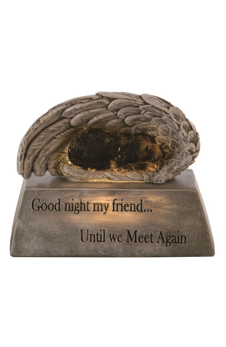 Transpac 6.75 Inch Gray Spring Solar Memorial Stone Decor Polyresin Decorative Object for Spring, Main, color, Gray