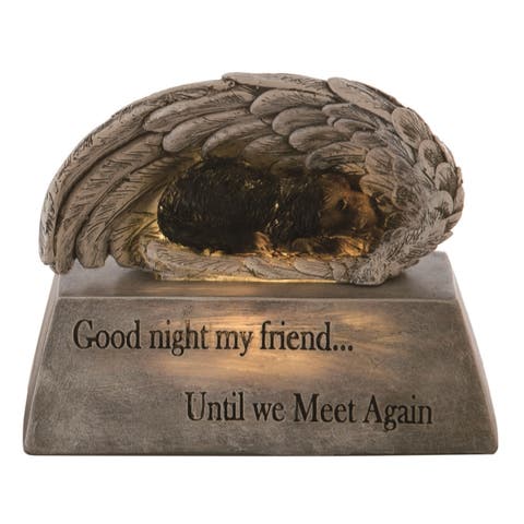 6.75 Inch Gray Spring Solar Memorial Stone Decor Polyresin Decorative Object for Spring