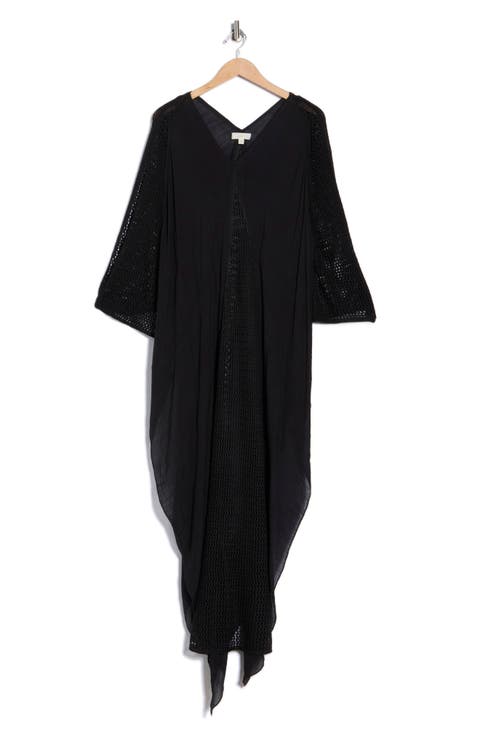 Crochet Trim Cover-Up Caftan
