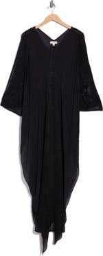 Elan Crochet Trim Cover-Up Caftan