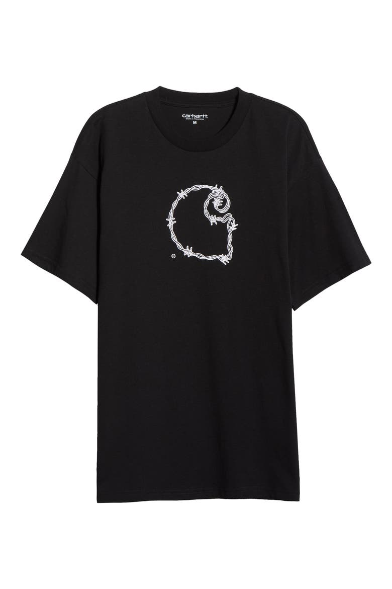 Barbwire Organic Cotton Graphic T-Shirt, Alternate, color, BLACK