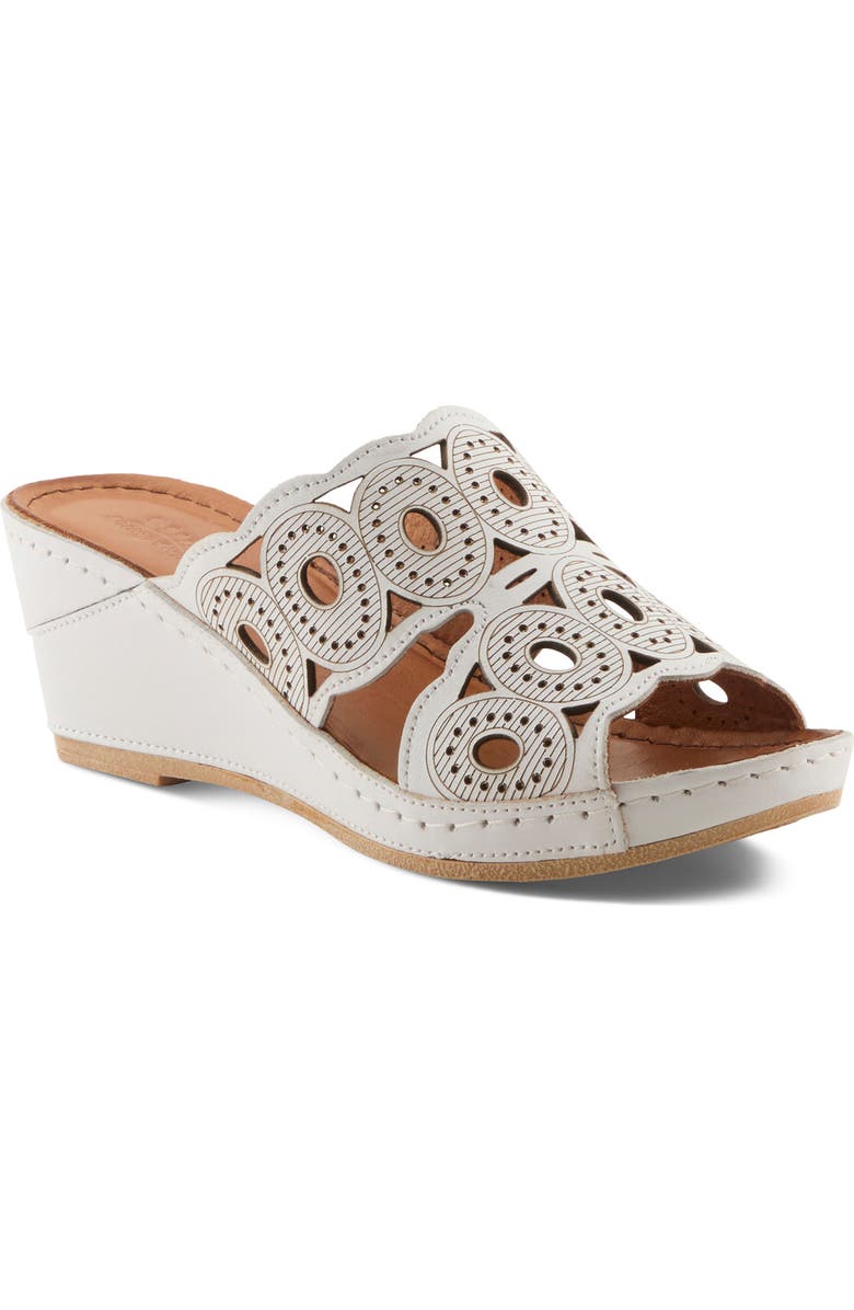 Spring Step Labarnas Platform Wedge Slide Sandal, Main, color, White